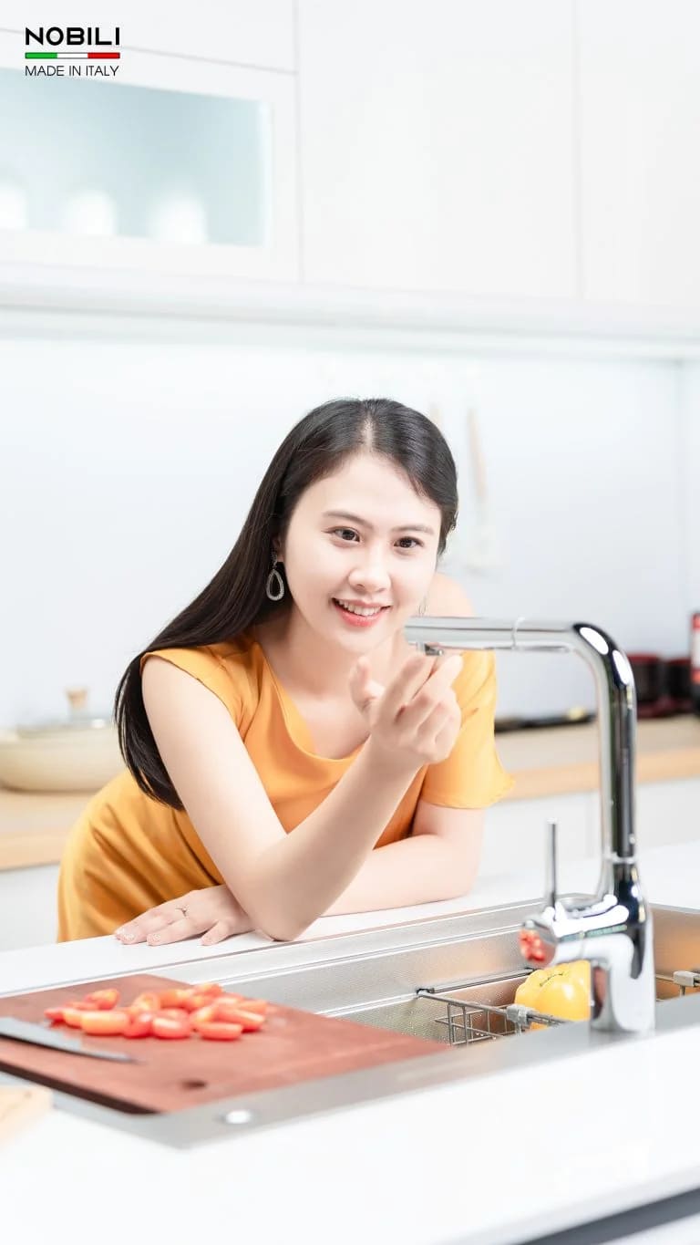 Vòi bếp mạ PVD cao cấp Italy Nobili NB215T