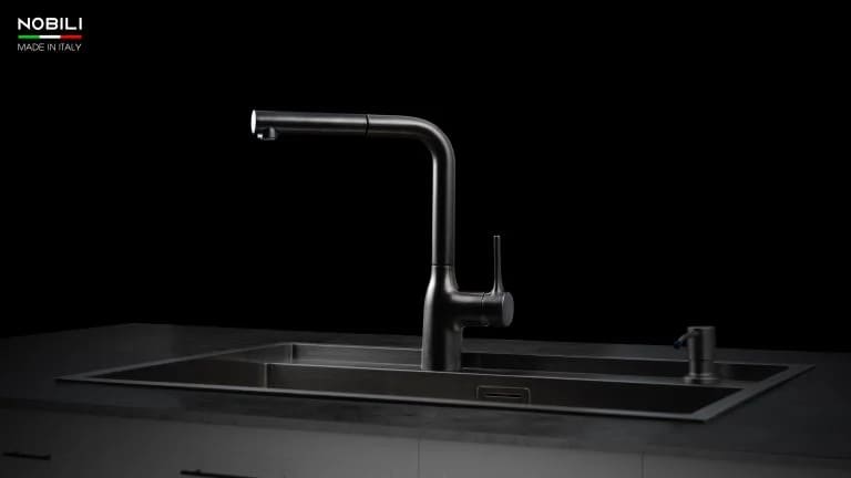 Vòi bếp mạ PVD đen Italy Nobili NB216LTB
