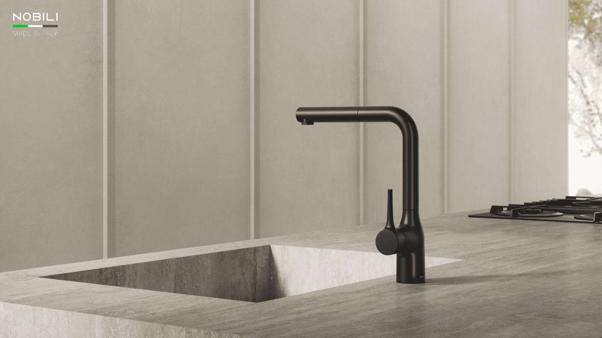 Vòi bếp rút dây Nobili NB215LTB Italy