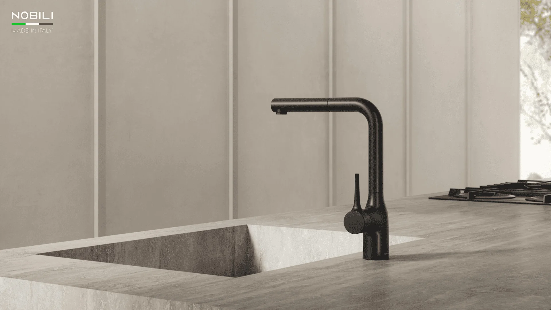 Vòi bếp rút dây Nobili NB215LTB Italy
