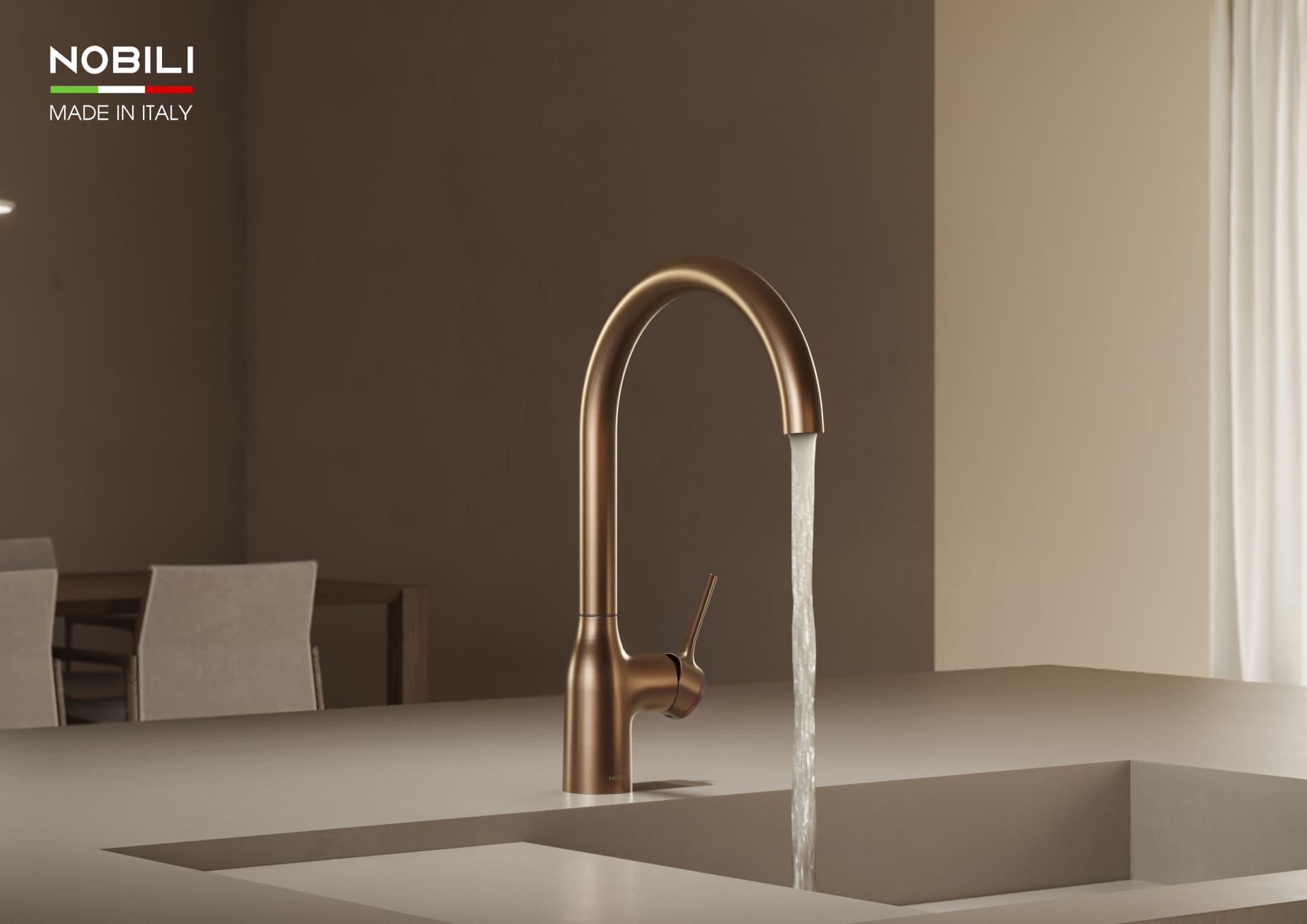 Vòi bếp nhập khẩu nguyên bộ Italy Nobili NB306T Mania