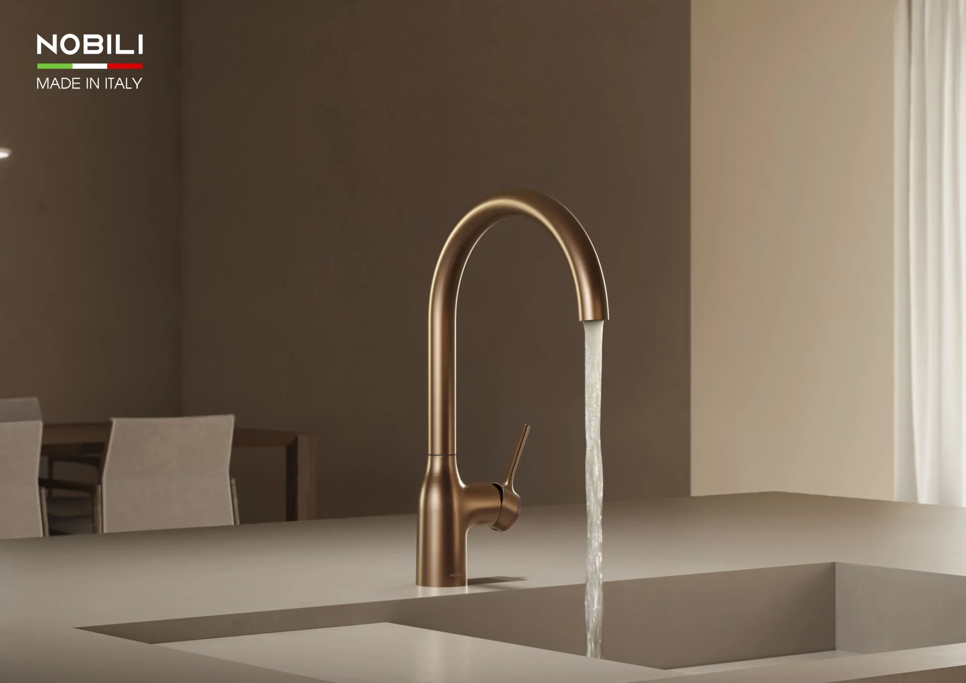 Vòi bếp nhập khẩu nguyên bộ Italy Nobili NB306T Mania