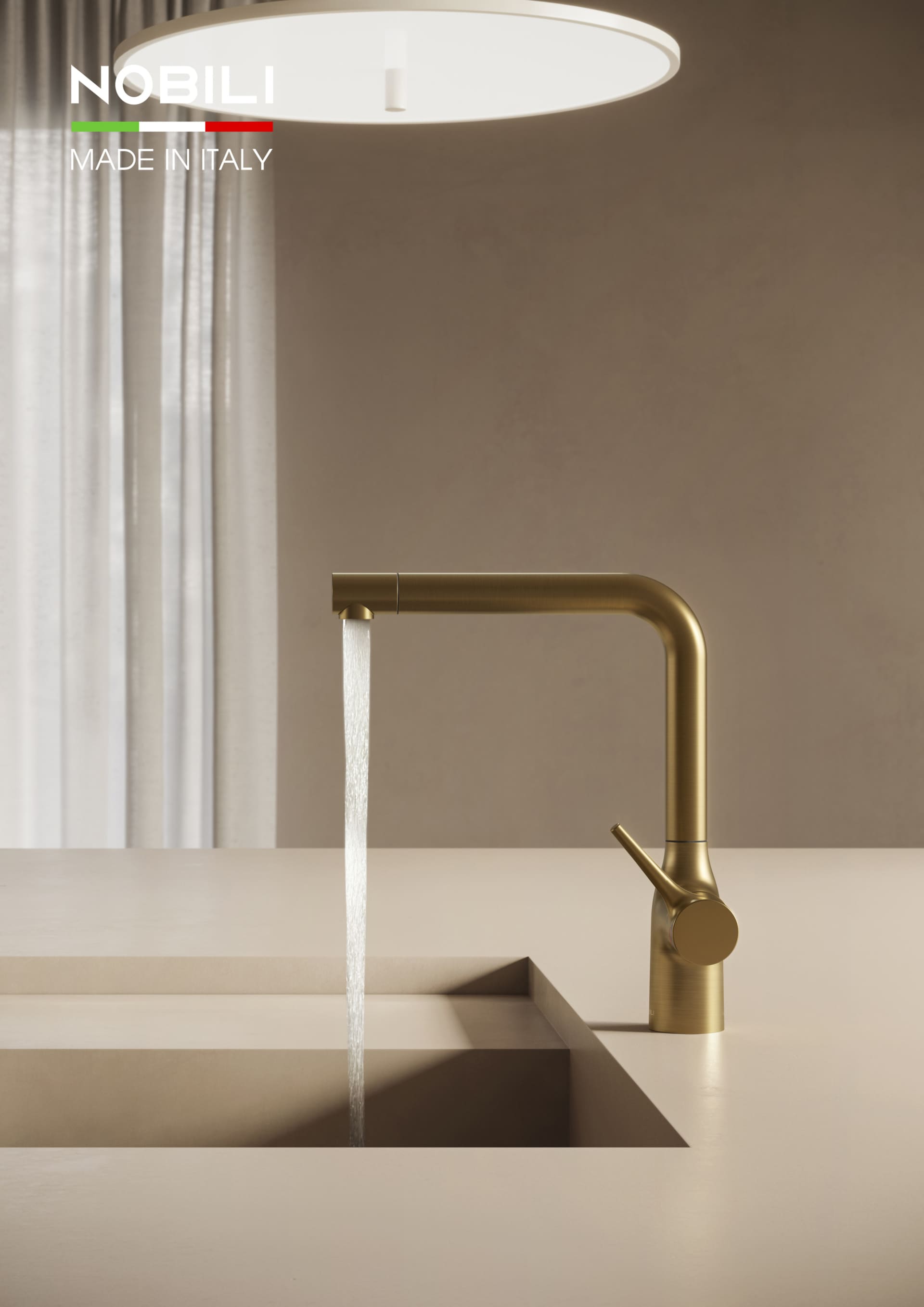 Vòi rửa chén dây rút vàng Nobili NB218A