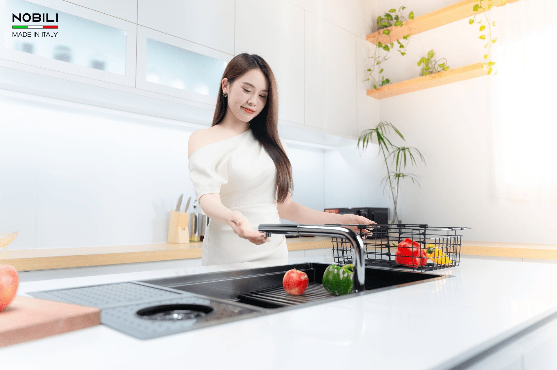 Vòi bếp rửa chén dây rút Italy Nobili NB242