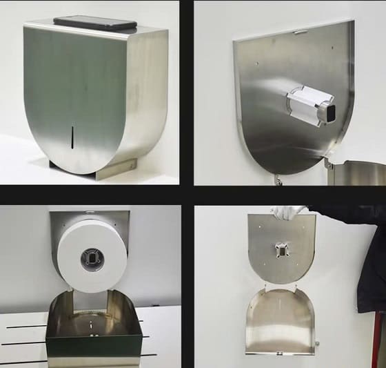 Hộp đựng giấy Inox 304 loại lớn Miken MK-1106B (Bóng gương)