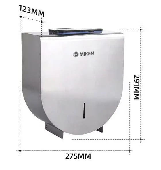 Hộp đựng giấy Inox 304 loại lớn Miken MK-1106B (Bóng gương)