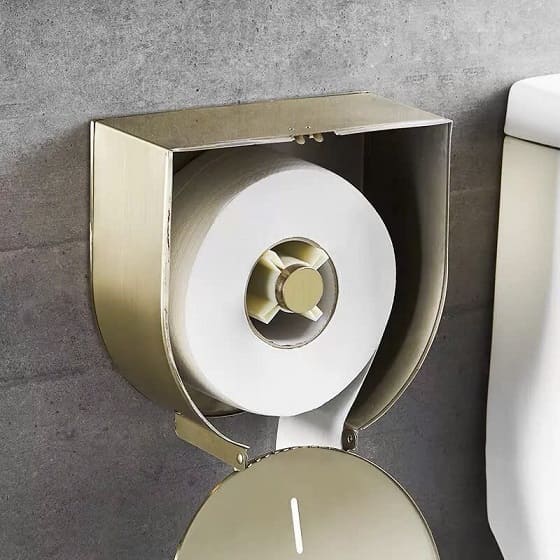 Hộp đựng giấy Inox 304 loại lớn màu vàng Miken MK-1106G-New (vàng mờ)