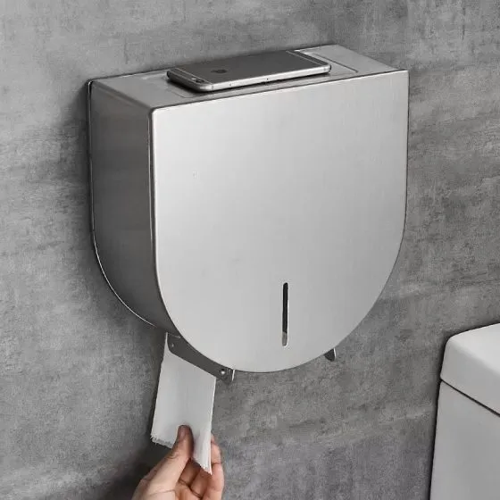 Hộp đựng giấy Inox 304 loại lớn Miken MK-1106M-New(Xước mờ)