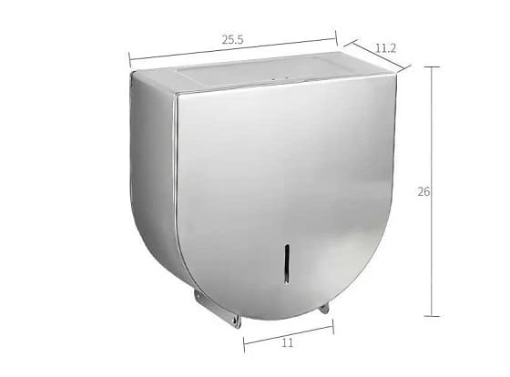 Bản vẽ kỹ thuật hộp đựng giấy Inox 304 loại lớn Miken MK-1106M-New(Xước mờ)