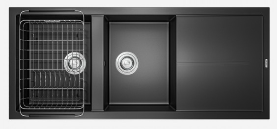 Chậu rửa bát 2 hố bàn phải Konox Livello Smart 1160-Black