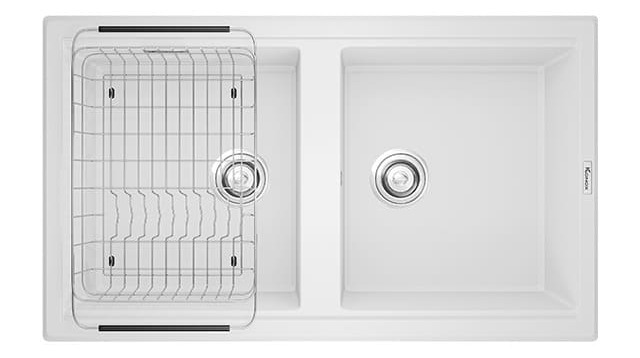 Chậu rửa bát 2 hố Konox Phoenix Smart 860-White Silver