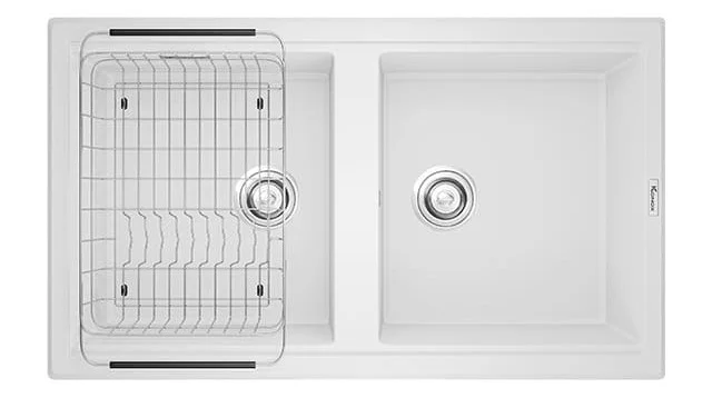 Chậu rửa bát 2 hố Konox Phoenix Smart 860-White Silver