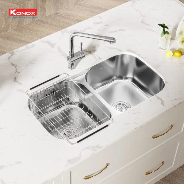 Chậu rửa bát 2 hố Konox KN8246DUA DEKOR