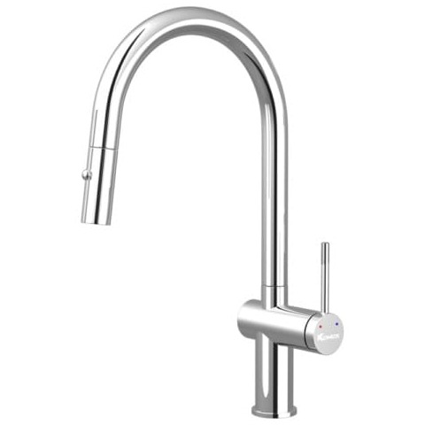 Vòi rửa bát nóng lạnh dây rút Konox Comfor Chrome