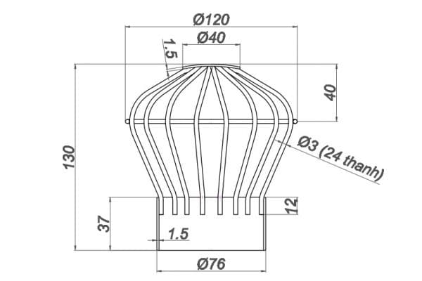 Bản vẽ kỹ thuật cầu lọc rác inox304 Sekino 304GL02