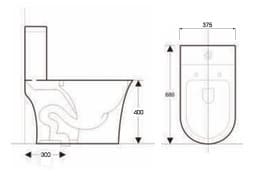 Bản vẽ kỹ thuật bồn cầu 1 khối nắp rơi êm Atmor AT1692
