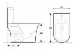 Bản vẽ kỹ thuật bồn cầu 1 khối nắp rơi êm Atmor AT1692
