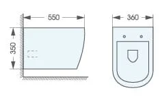 Bản vẽ kỹ thuật bồn cầu 2 khối nắp rơi êm Atmor AT2112