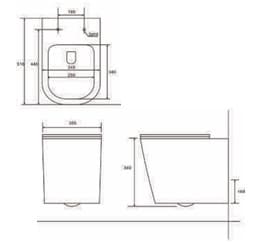 Bản vẽ kỹ thuật bồn cầu treo tường Atmor AT2178W 