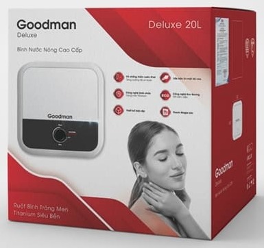 Bình nóng lạnh gián tiếp vuông 20lít Goodman GV20