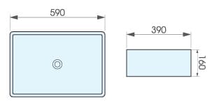 Bản vẽ kỹ thuật chậu lavabo đặt bàn ATMOR AT1050