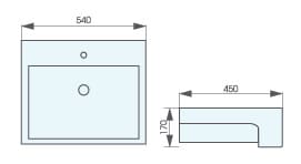 Bản vẽ kỹ thuật chậu lavabo đặt bàn ATMOR AT070