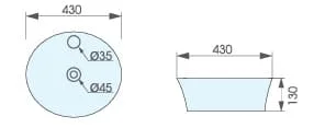 Bản vẽ kỹ thuật chậu lavabo đặt bàn ATMOR AT40307