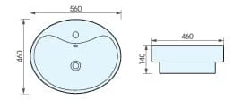 Bản vẽ kỹ thuật chậu lavabo đặt bàn ATMOR AT4031A