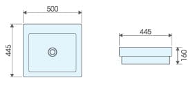 Bản vẽ kỹ thuật chậu lavabo đặt bàn ATMOR AT4034A