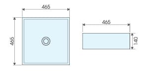 Bản vẽ kỹ thuật chậu lavabo đặt bàn ATMOR AT4040