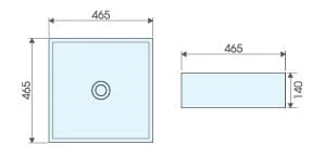 Bản vẽ kỹ thuật chậu lavabo đặt bàn ATMOR AT4040