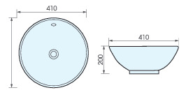 Bản vẽ kỹ thuật chậu lavabo đặt bàn ATMOR AT4129