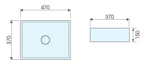 Bản vẽ kỹ thuật chậu lavabo đặt bàn ATMOR AT4158
