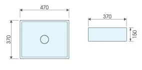Bản vẽ kỹ thuật chậu lavabo đặt bàn ATMOR AT4158
