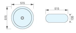 Bản vẽ kỹ thuật chậu lavabo đặt bàn ATMOR AT4570