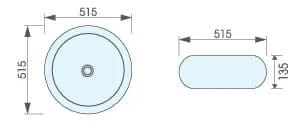 Bản vẽ kỹ thuật chậu lavabo đặt bàn ATMOR AT4570
