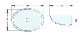 Bản vẽ kỹ thuật chậu lavabo âm bàn ATMOR AT908-18