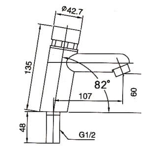 Bản vẽ kỹ thuật vòi bán tự động ATMOR AT1113