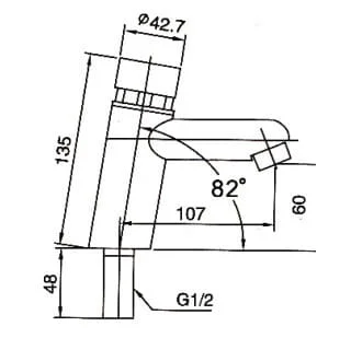 Bản vẽ kỹ thuật vòi bán tự động ATMOR AT1113