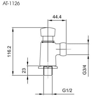 Bản vẽ kỹ thuật vòi bán tự động âm tường ATMOR AT1126