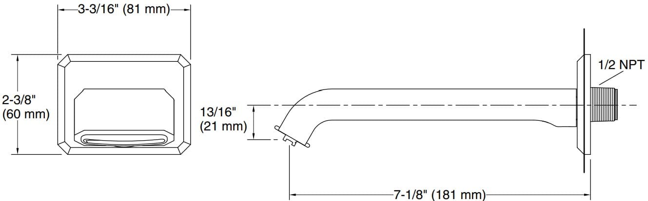 Bản vẽ vòi tắm Kallista P32714