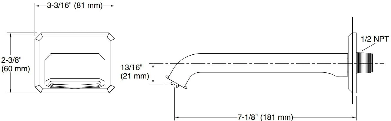 Bản vẽ vòi tắm Kallista P32714