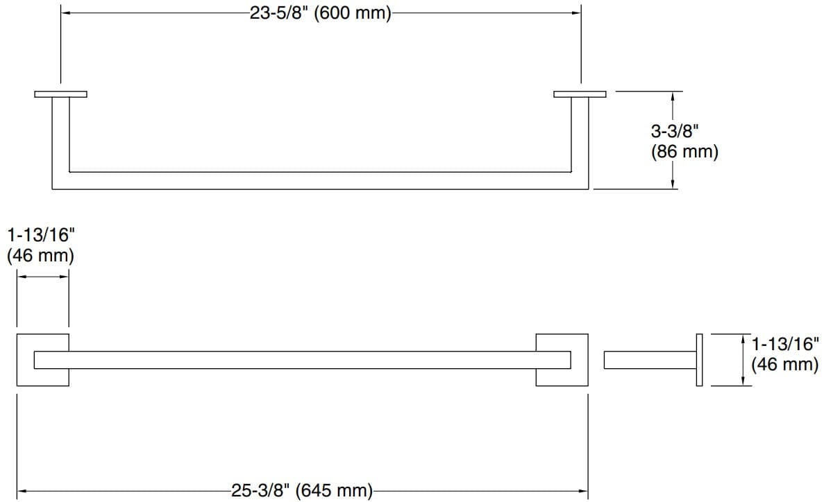 Bản vẽ giá khăn đơn Kallista P32743-00-CP