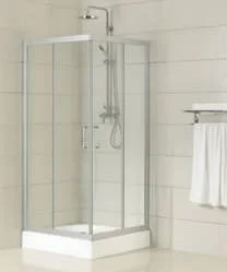 Cabin tắm đứng kính cửa lùa kèm đế Manhattan MQ1142 + P19( 1000x1000)