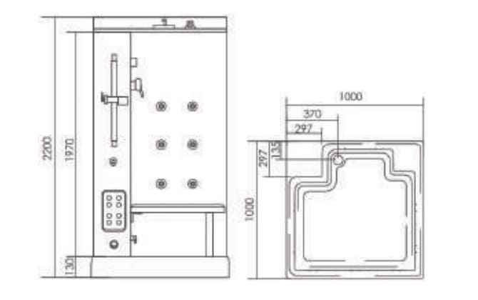 Phòng tắm massage xông đặt góc MANHATTAN M8850