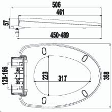 Bản vẽ kỹ thuật nắp bồn cầu rơi êm Hùng Anh HA29