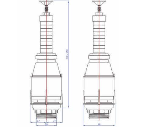 Bản vẽ kỹ thuật cum xả siêu nhẹ két rời Hùng Anh FV06