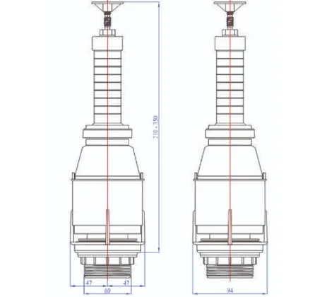 Bản vẽ kỹ thuật cum xả siêu nhẹ két rời Hùng Anh FV06
