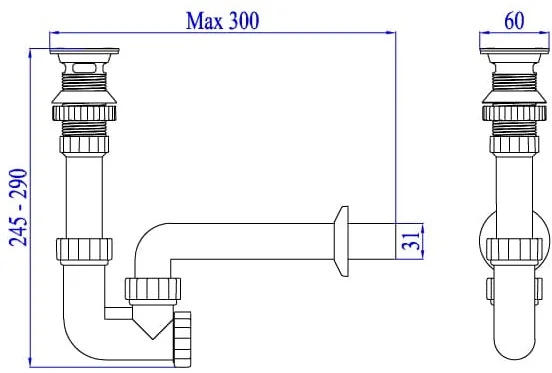 Bộ xả lavabo lật Hùng Anh LV02