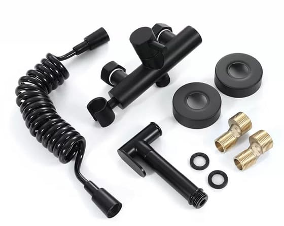 Vòi xịt vệ sinh nóng lạnh màu đen Miken F-7501B